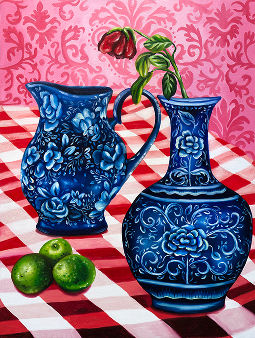 Still Life of Blue China